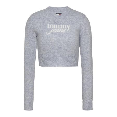 Tommy Jeans Tommy Jeans Trui grijs gemêleerd / wit