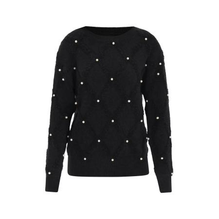 NAEMI Trui zwart / parelwit
