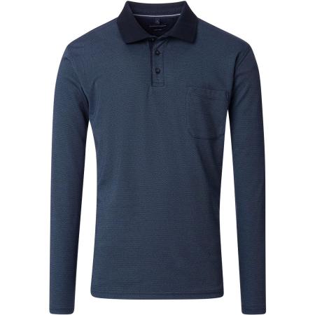Casa Moda Long Sleeve Polo Structure Navy