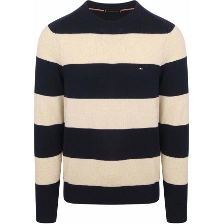 Tommy Hilfiger Trui Lamswol Streep Navy