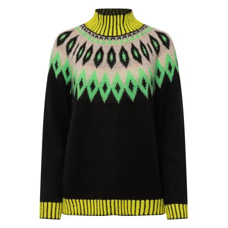 LAURASØN LAURASØN Trui geel / grijs / kiwi / zwart