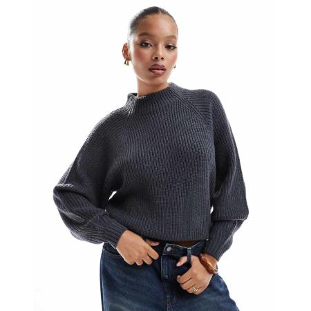 Threadbare Hoogsluitende trui in donkergrijs