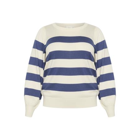 KAFFE CURVE Trui Malia enziaan / wit