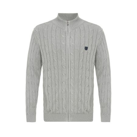 Jacey Quinn Gebreid vest grijs gemêleerd