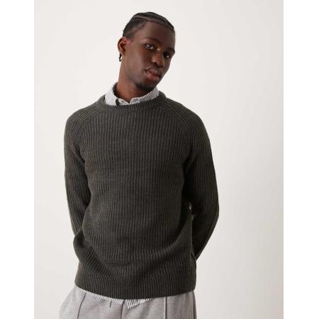 New Look - Visserstrui met ronde hals in donkergrijs