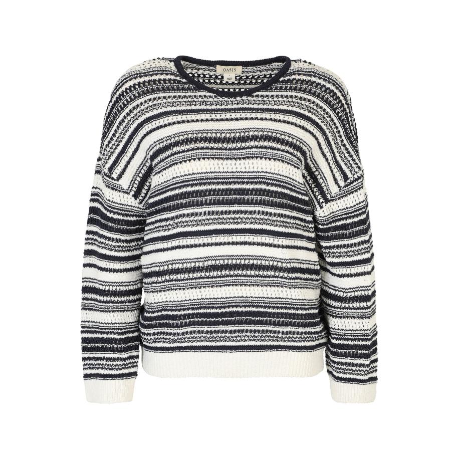 Oasis Oasis Trui marine / wit -