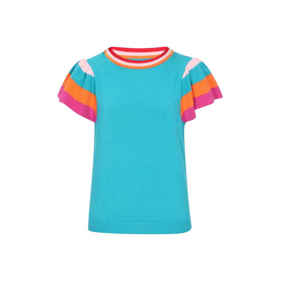 NALLY NALLY Trui Fashion Look turquoise / lila / oranje / rood -