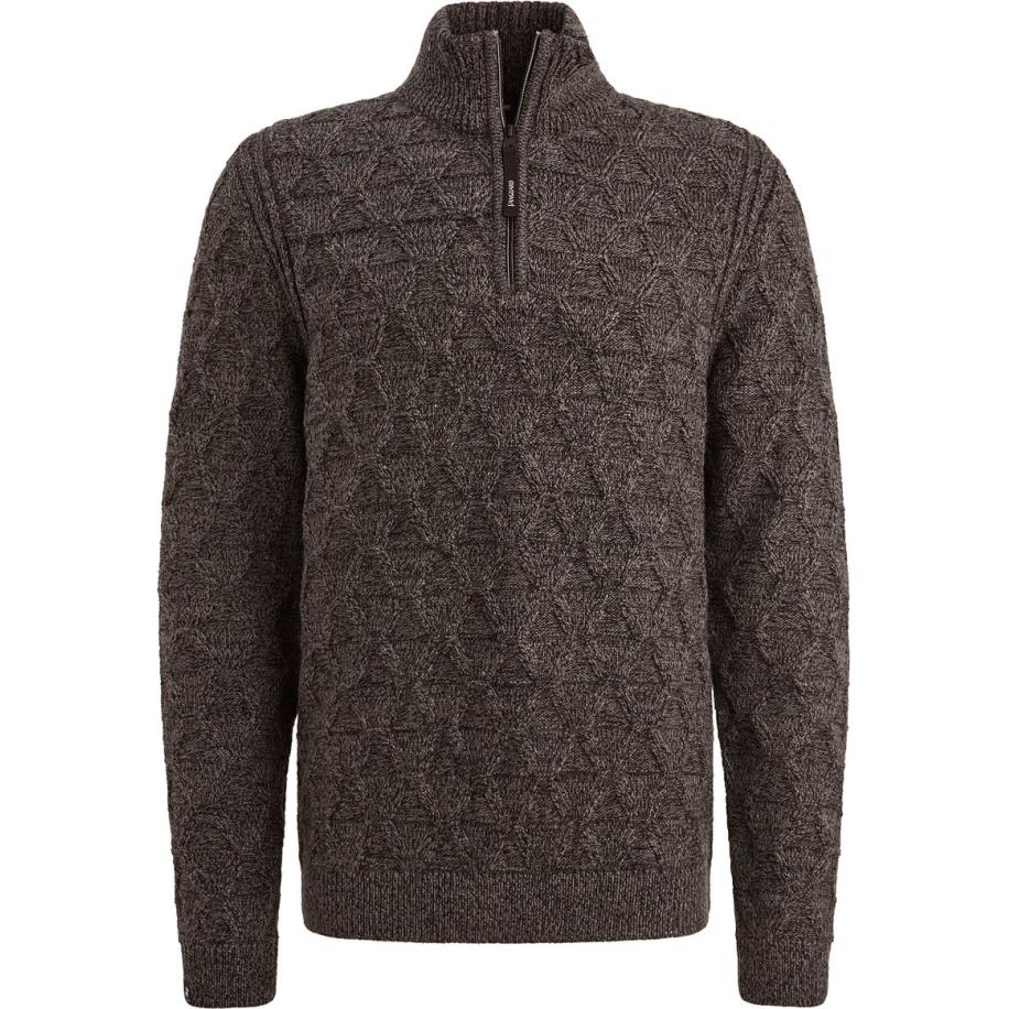Vanguard Trui Half Zip Wol Blend Bruin Bruin