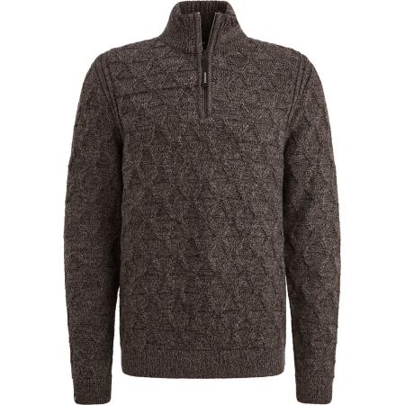 Vanguard Trui Half Zip Wol Blend Bruin