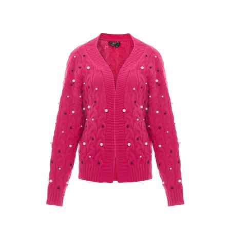 Faina faina Gebreid vest pink / zwart / wit