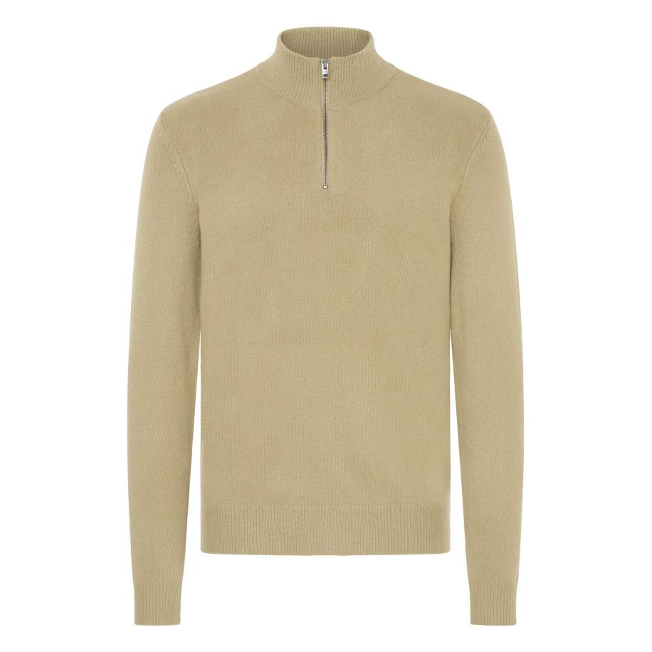 Casual Friday Casual Friday Trui CFHEINE halfzip bruin -