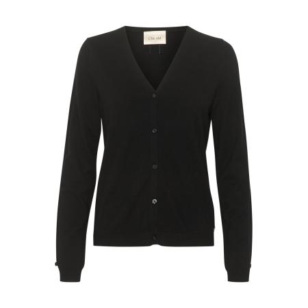 Cream Cream Gebreid vest CR Dela zwart