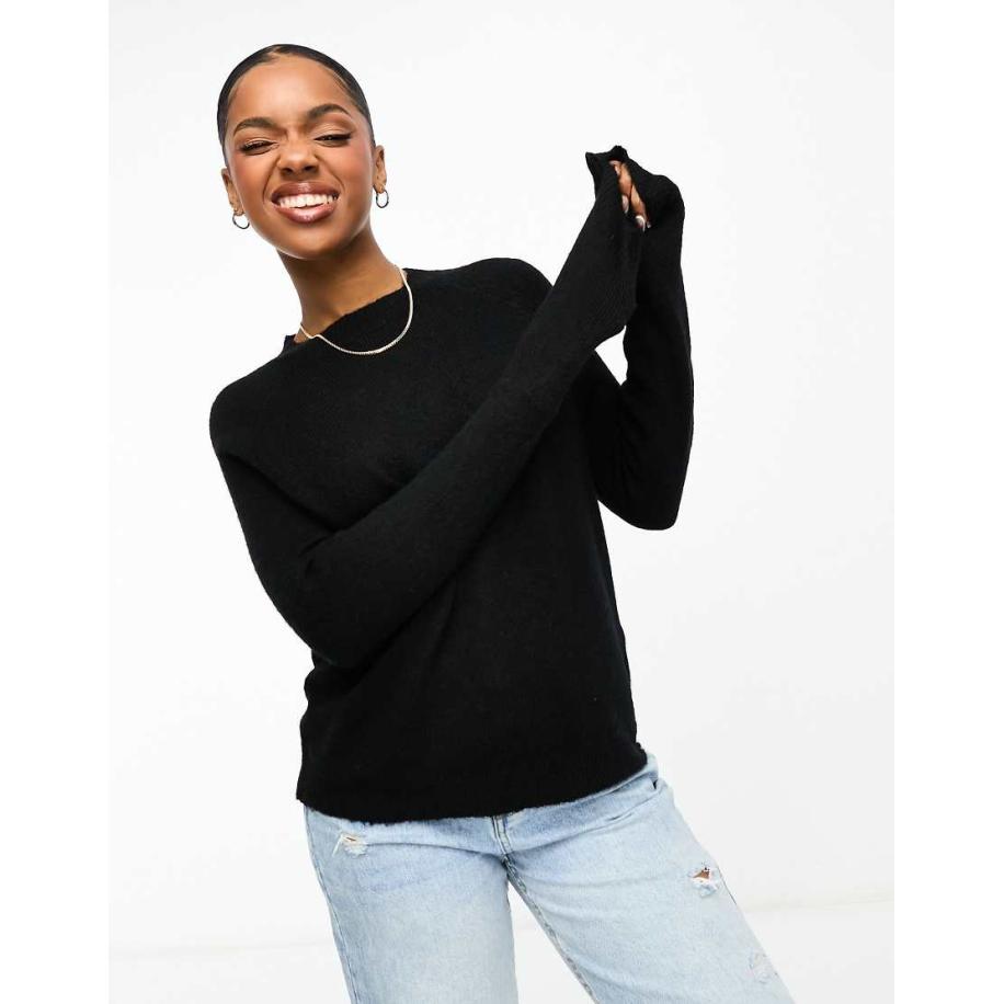 Pieces Hoogsluitende trui in zwart Zwart