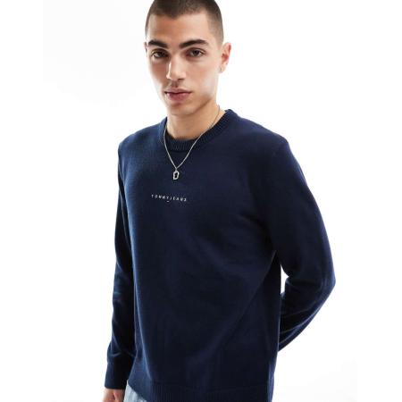 Tommy Jeans - Trui met logo in marineblauw