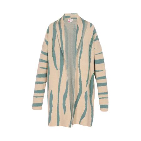 IZIA IZIA Gebreid vest beige / turquoise