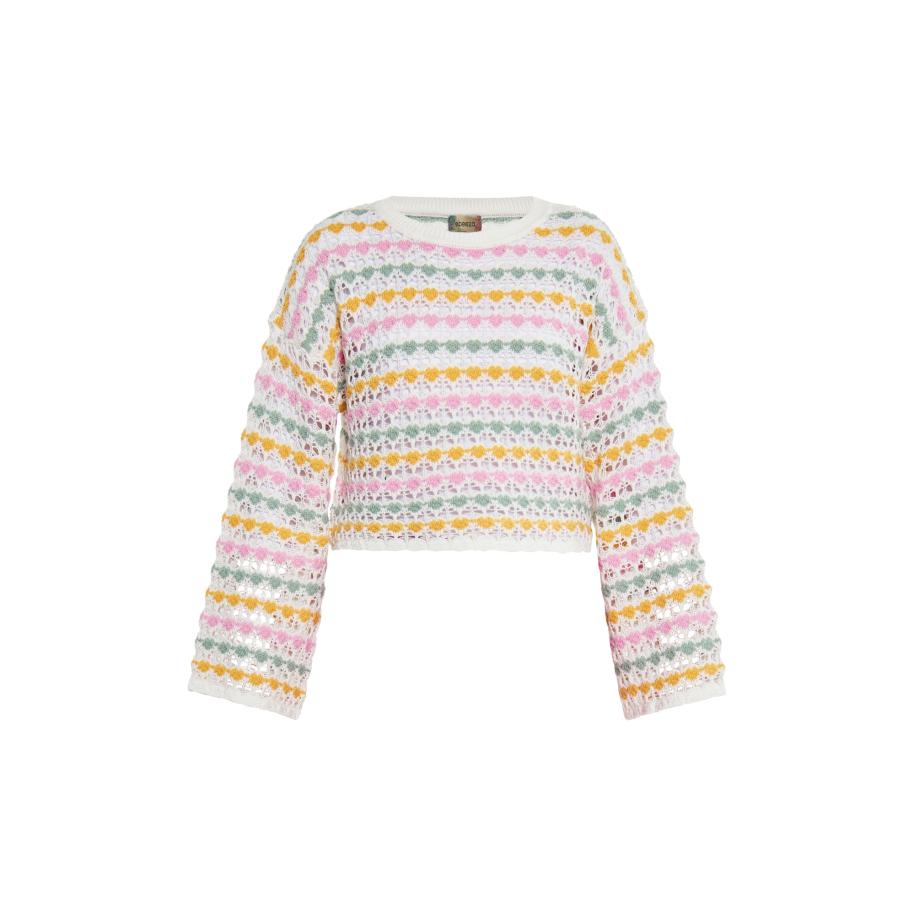 ebeeza ebeeza Trui goudgeel / jade groen / lichtroze / wit -