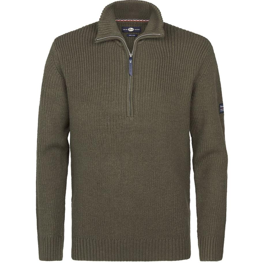Petrol Half Zip Pullover Army Green Groen