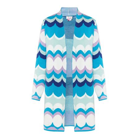 IZIA IZIA Gebreid vest blauw / lichtblauw / lila / wit