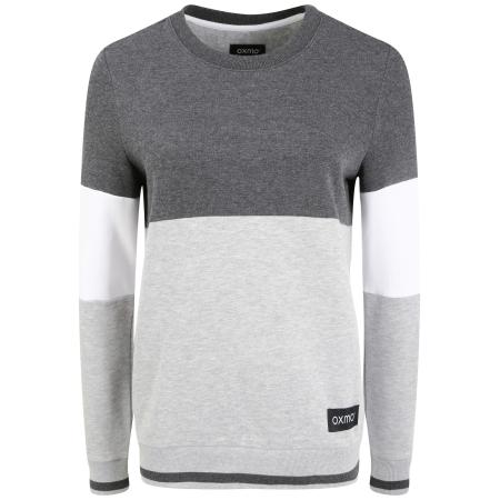 Oxmo Sweatshirt Omaya grijs / lichtgrijs / wit