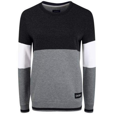 Oxmo Sweatshirt Omaya grijs gemêleerd / zwart gemêleerd / wit