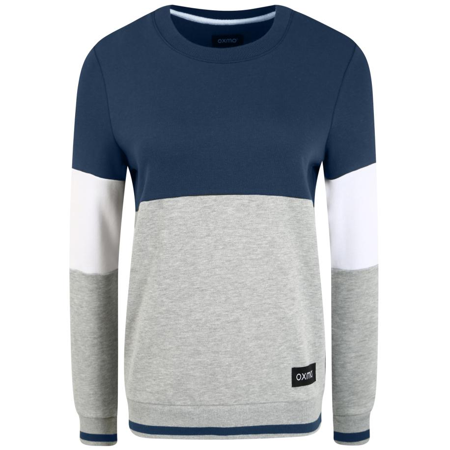 Oxmo Sweatshirt Omaya blauw / grijs / wit Multicolor