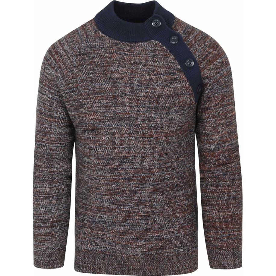 Blue Industry Trui Melange Blauw Blauw