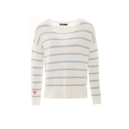 Big Star BIG STAR Trui Heartelia lichtblauw / wit