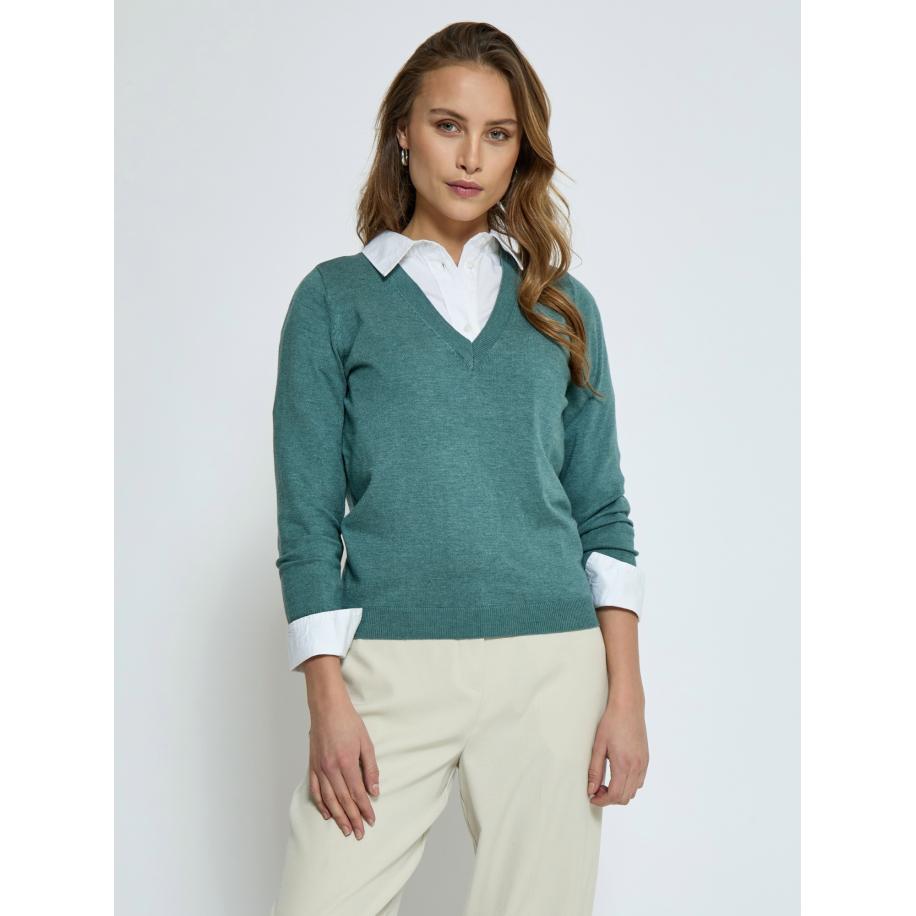 Minus minus Trui Milla groen gemêleerd -