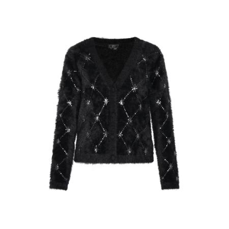 Faina faina Gebreid vest zwart / zilver