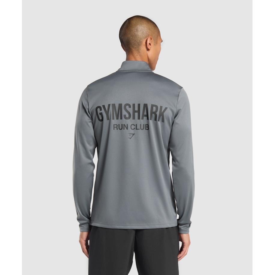 Gymshark Running Dept. 1/4 Zip Pitch Grey Grijs