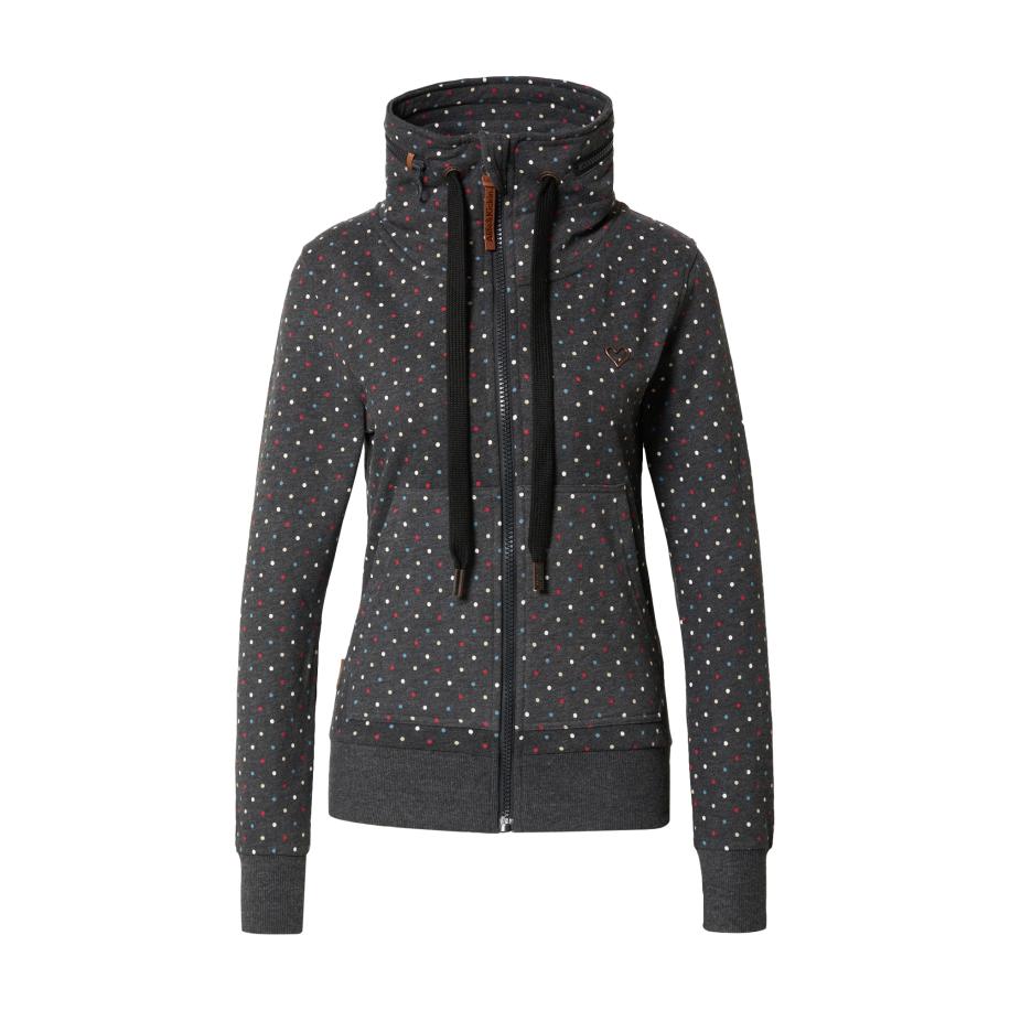 Alife And Kickin Alife and Kickin Sweatvest VivianAK crème / lichtblauw / donkergrijs / vuurrood / wit -