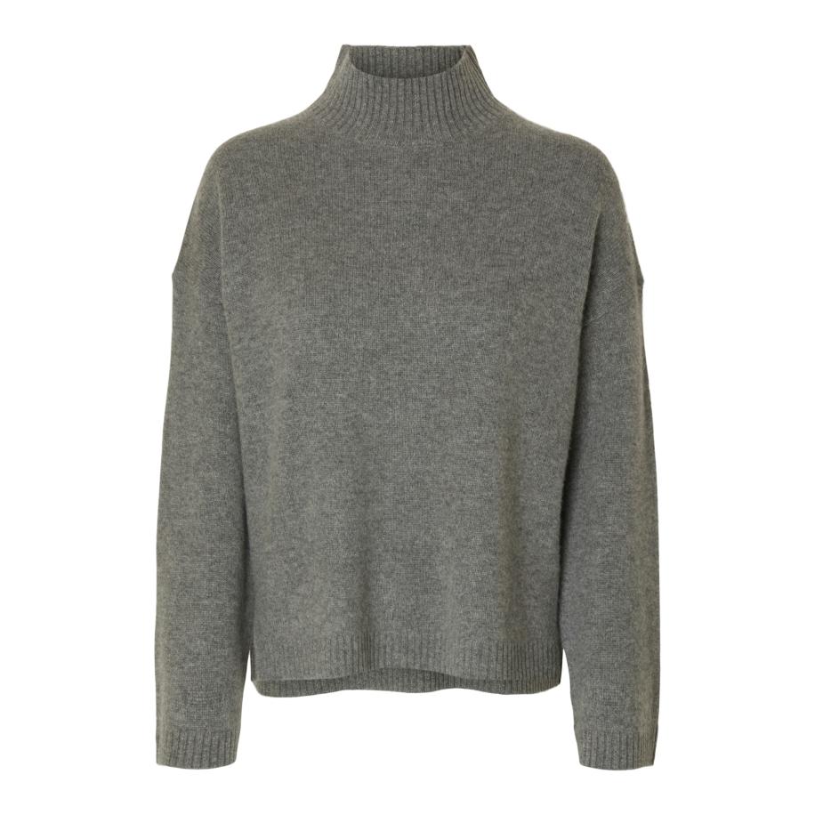 Selected SELECTED Trui SLFCILLE grijs gemêleerd -