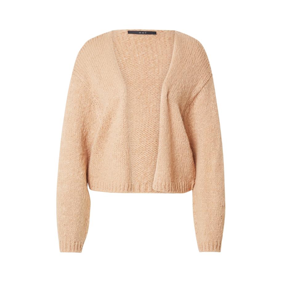 Oui OUI Gebreid vest lichtbruin -