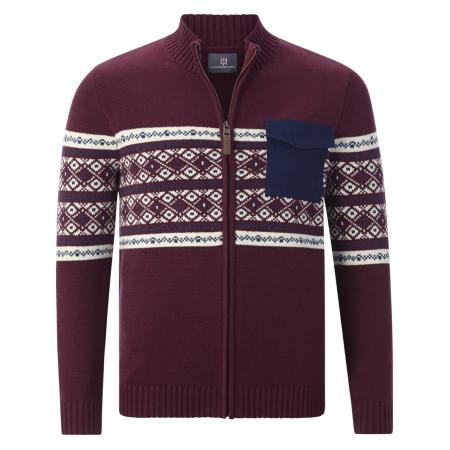 jan vanderstorm Jan Vanderstorm Gebreid vest Bjornsen navy / donkerrood / wit