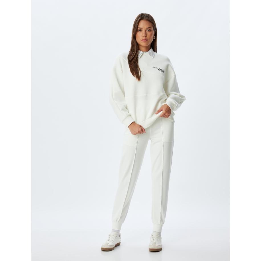 Koton Koton Sweatshirt zwart / natuurwit -