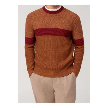 OLYMP Casual Gebreide trui ronde hals barolo, Motief