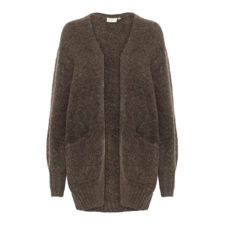 Kaffe Kaffe Gebreid vest Trina donkerbruin