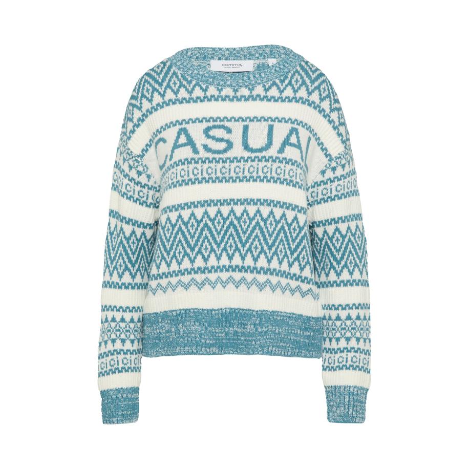 comma casual identity comma casual identity Trui lichtblauw / wit -