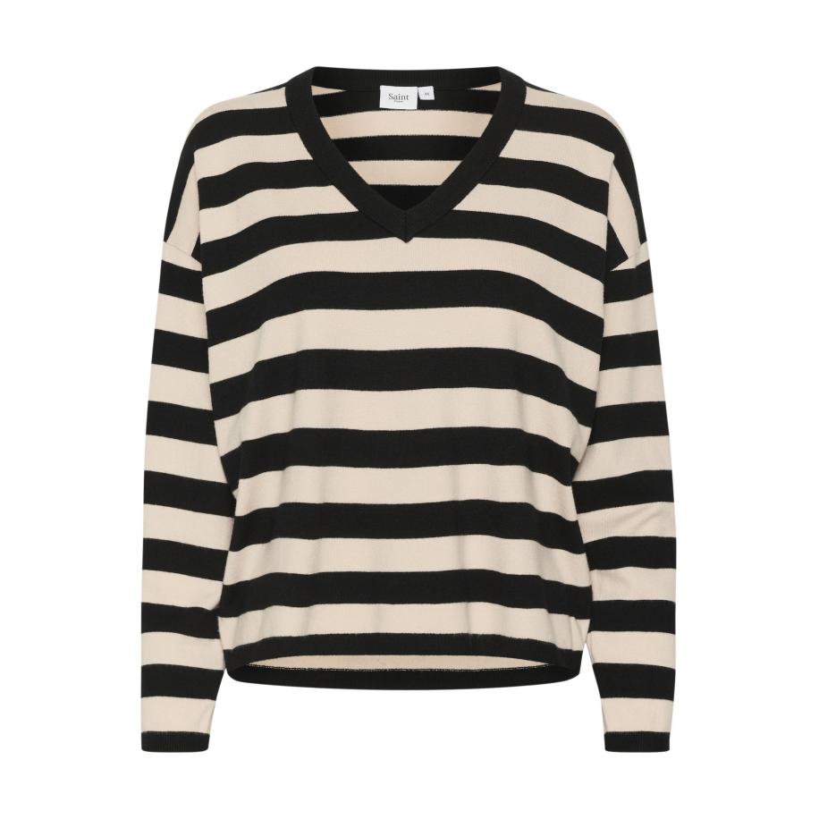 Saint Tropez SAINT TROPEZ Trui Fikam beige / zwart -