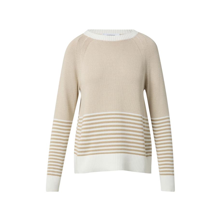 comma casual identity comma casual identity Trui cappuccino / wit -