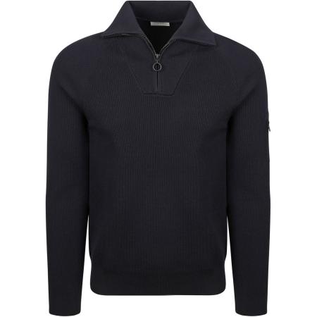 Suitable Half Zip Trui Tias Cooldry Knit Navy