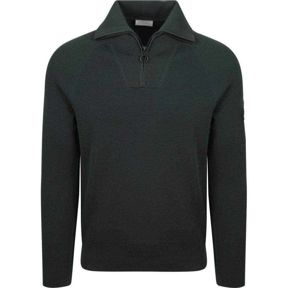 Suitable Half Zip Trui Tias Cooldry Knit Mosgroen Groen