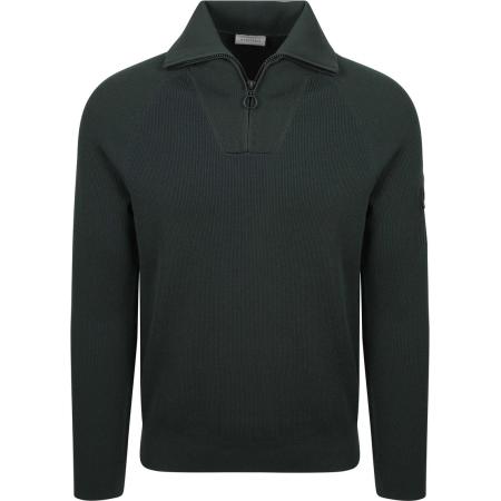 Suitable Half Zip Trui Tias Cooldry Knit Mosgroen