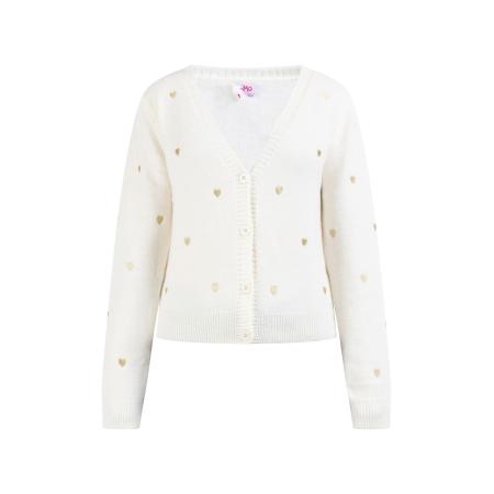 MYMO MYMO Gebreid vest Nolie goud / wit