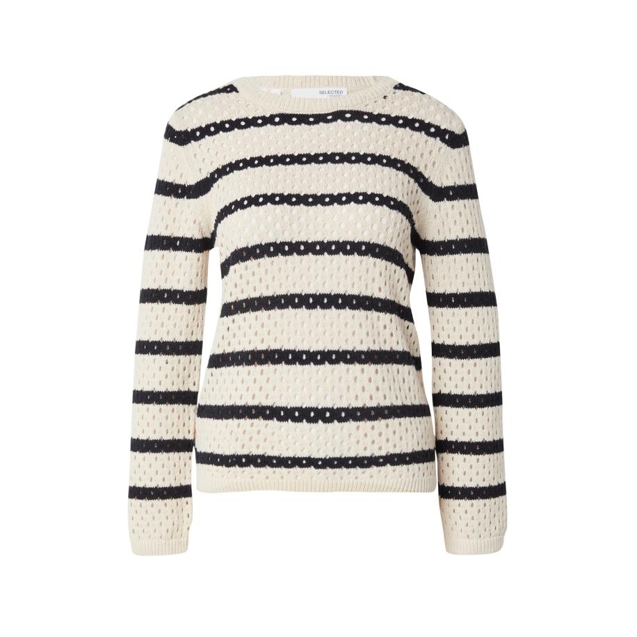 Selected SELECTED Trui KENYA cappuccino / zwart -