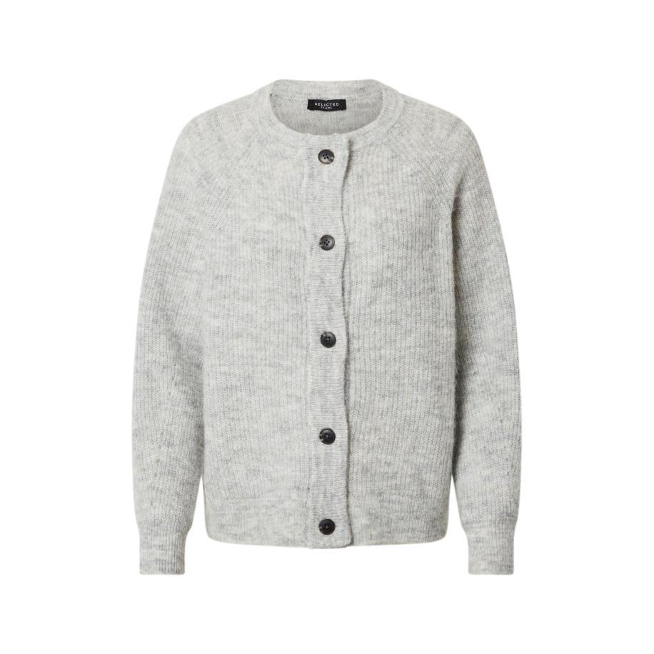 Selected SELECTED Gebreid vest Lulu lichtgrijs -