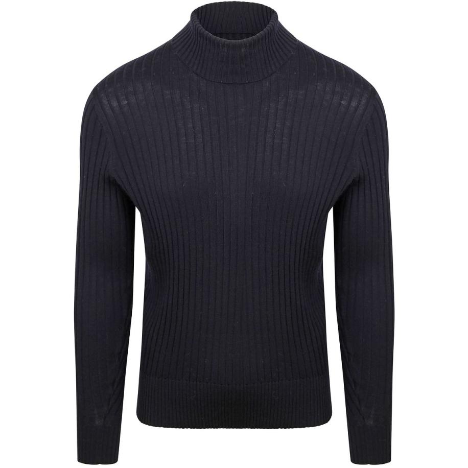 Suitable Coltrui Rib Merino Navy Blauw