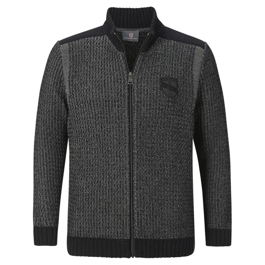 jan vanderstorm Jan Vanderstorm Gebreid vest Halsten grijs / zwart -