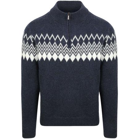 Suitable Avery Nordic Half Zip Trui Wolblend Navy