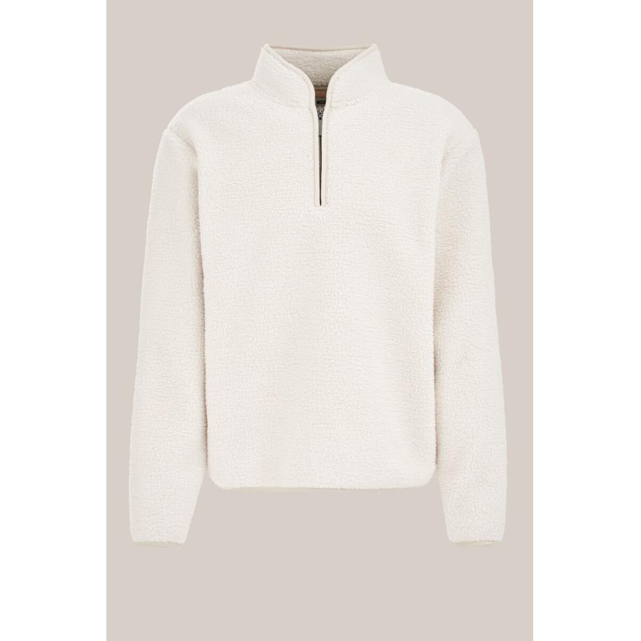 WE Fashion Heren regular fit teddy trui - Regular fit - Gebroken wit - Maat: XS Wit